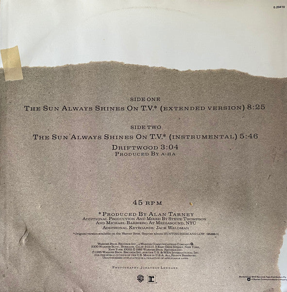 a-ha : The Sun Always Shines On T.V. (12")