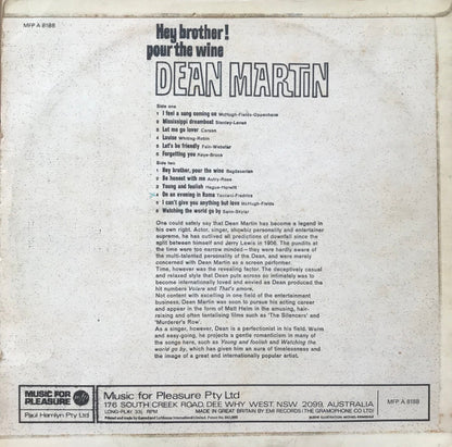 Dean Martin : Hey Brother! Pour The Wine (LP, Comp)