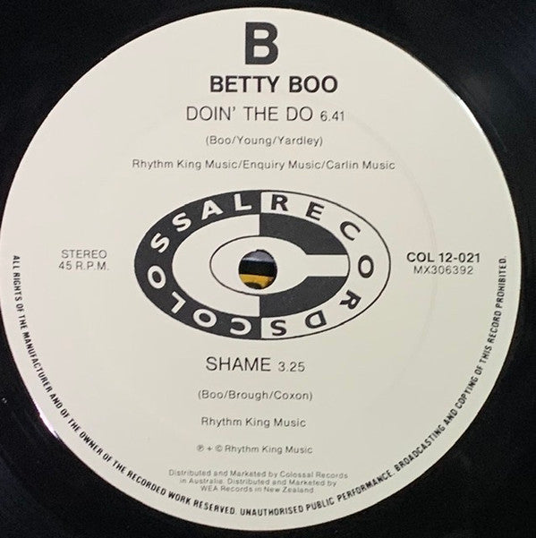 Betty Boo : Doin' The Do (12", Maxi)
