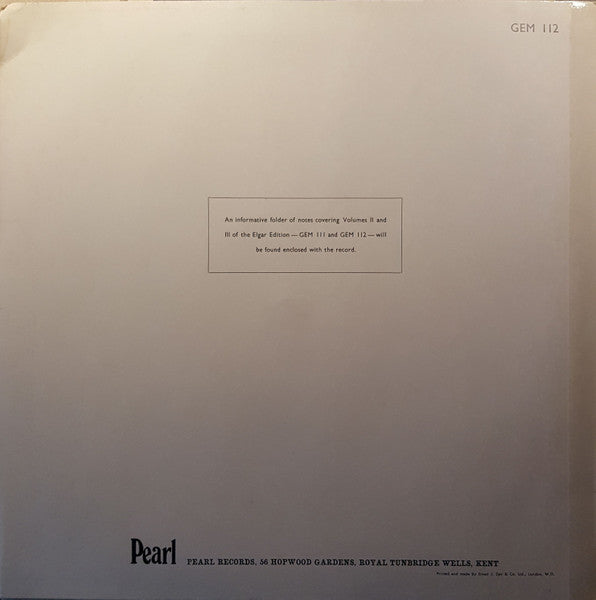 Sir Edward Elgar : The Elgar Edition, Vol. III (LP, Mono)