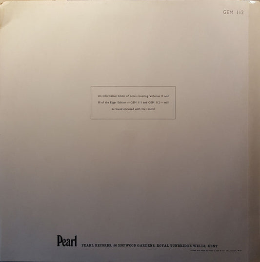 Sir Edward Elgar : The Elgar Edition, Vol. III (LP, Mono)