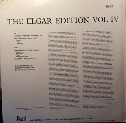 Elgar* : The Elgar Edition, Vol. IV (LP, Mono)