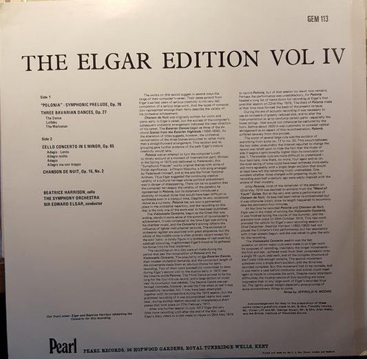 Elgar* : The Elgar Edition, Vol. IV (LP, Mono)