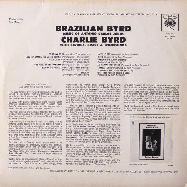 Charlie Byrd : Brazilian Byrd (LP, Album, RP)