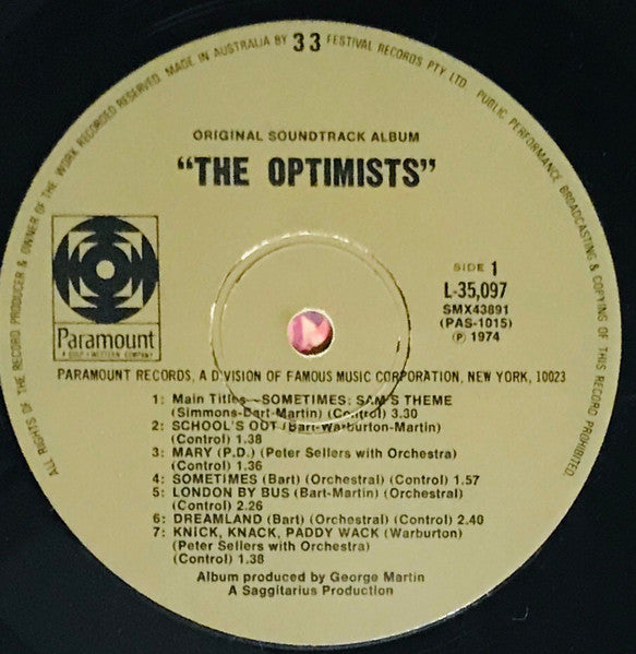 "The Optimists" Orchestra : The Optimists (Original Soundtrack Album) (LP, Album)