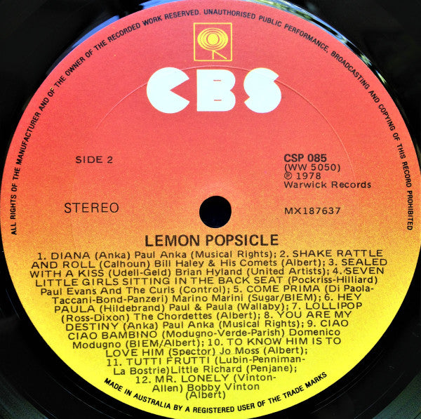 Various : Lemon Popsicle (LP, Comp)
