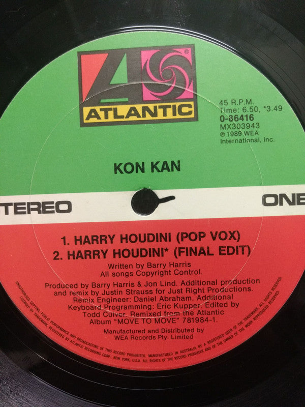 Kon Kan : Harry Houdini (12", Single)