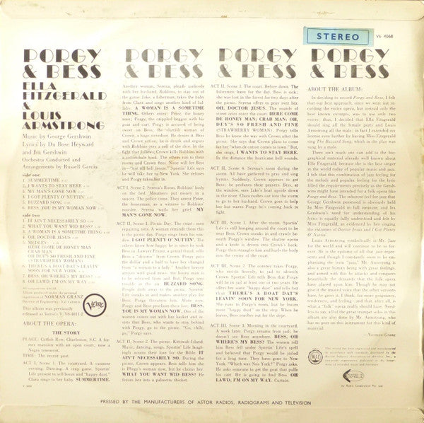 Ella Fitzgerald And Louis Armstrong : Porgy And Bess (LP, RE)