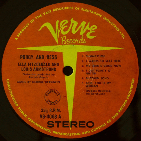 Ella Fitzgerald And Louis Armstrong : Porgy And Bess (LP, RE)