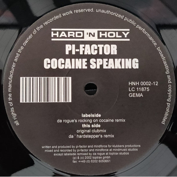 Pi-Factor : Cocaine Speaking (12")