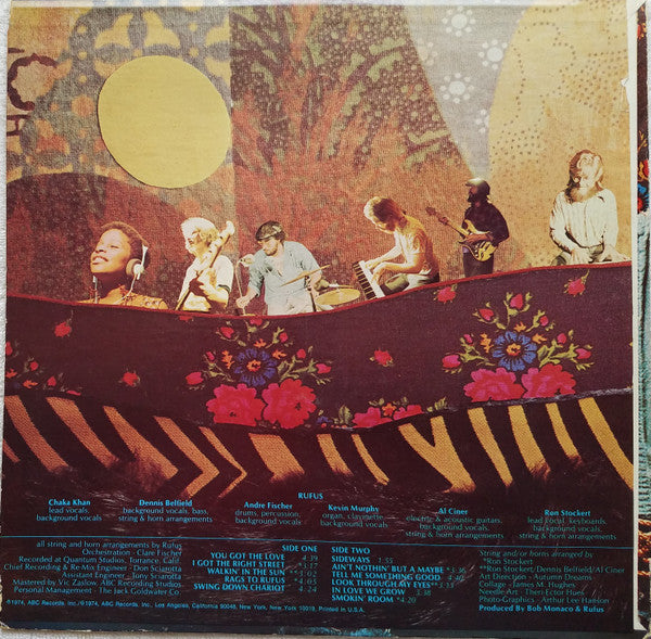 Rufus Featuring Chaka Khan : Rags To Rufus (LP, Album, Ter)