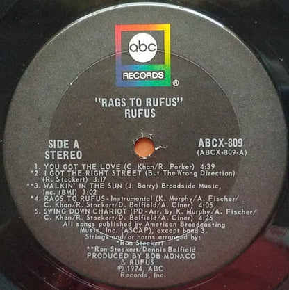 Rufus Featuring Chaka Khan : Rags To Rufus (LP, Album, Ter)