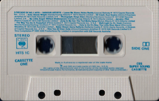 Various : A Decade Of No. 1 Hits 74-84 (2xCass, Comp)