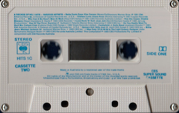 Various : A Decade Of No. 1 Hits 74-84 (2xCass, Comp)