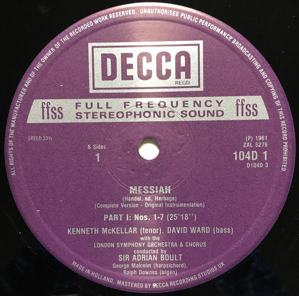 Georg Friedrich Händel : Messiah (3xLP, Album, RE + Box)