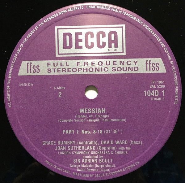 Georg Friedrich Händel : Messiah (3xLP, Album, RE + Box)