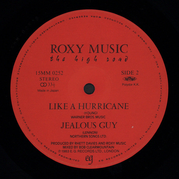 Roxy Music : The High Road (12", MiniAlbum)