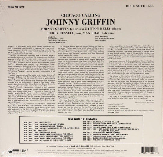 Johnny Griffin : Introducing Johnny Griffin (LP, Album, Mono, RE, 180)