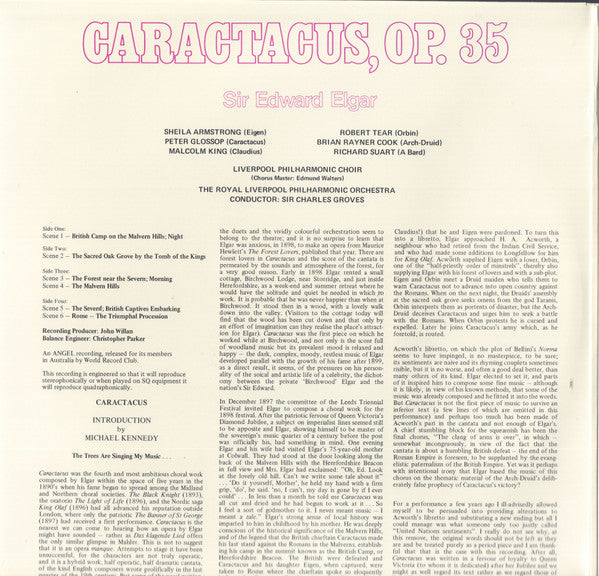 Sir Edward Elgar : Caractacus (2xLP, Album, Quad, Club, Gat)