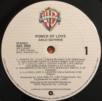 Arlo Guthrie : Power Of Love (LP, Album)
