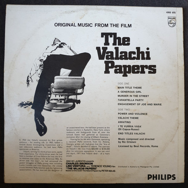 Riz Ortolani : The Valachi Papers (Original Music From The Film) (LP, Album)