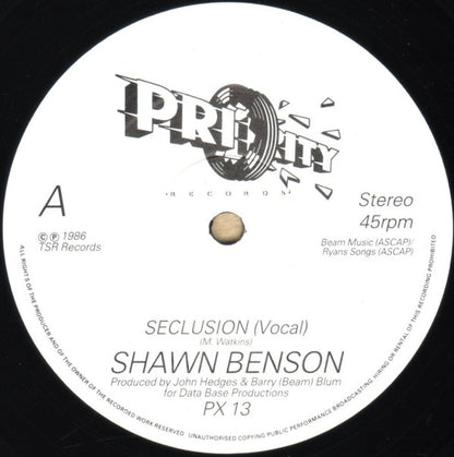 Shawn Benson : Seclusion (12")