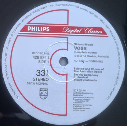 Richard Meale, Geoffrey Chard, Marilyn Richardson, The Australian Opera Chorus*, Sydney Symphony Orchestra, Stuart Challender : Voss (2xLP, Album + Box)