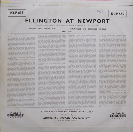 Duke Ellington And His Orchestra : Ellington At Newport (LP, Album, Mono)