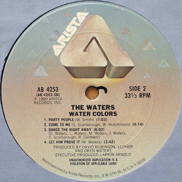 The Waters : Watercolors (LP, Album, San)