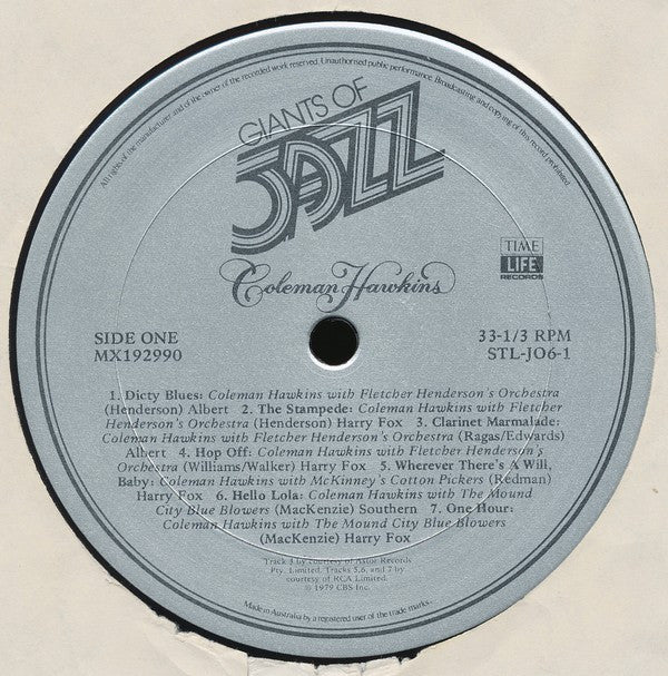 Coleman Hawkins : Giants Of Jazz: Coleman Hawkins (3xLP, Comp + Box)
