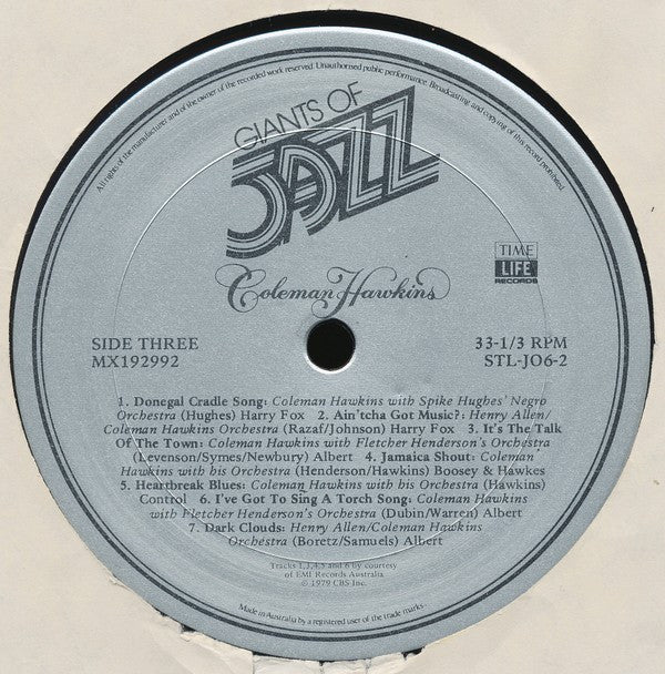 Coleman Hawkins : Giants Of Jazz: Coleman Hawkins (3xLP, Comp + Box)