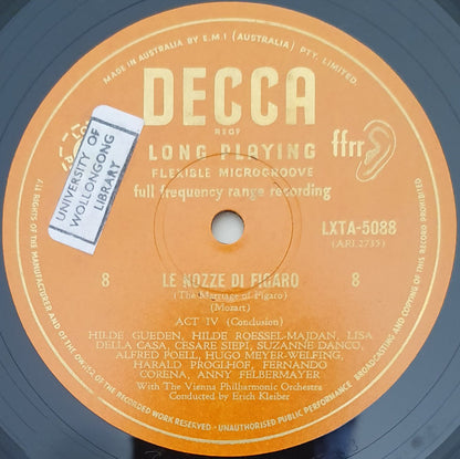 Wolfgang Amadeus Mozart, Cesare Siepi, Lisa Della Casa, Hilde Güden, Fernando Corena, Wiener Philharmoniker, Suzanne Danco, Alfred Poell, Erich Kleiber : Le Nozze Di Figaro (The Marriage Of Figaro) (4xLP, Mono + Box)