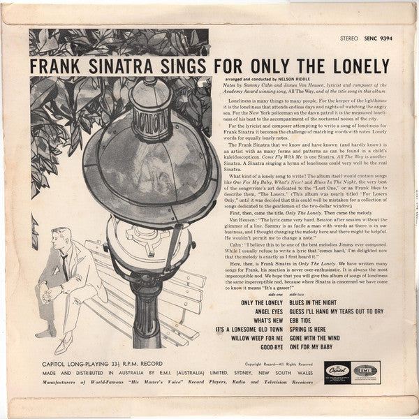 Frank Sinatra : Frank Sinatra Sings For Only The Lonely (LP, Album)