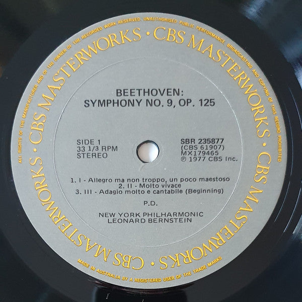 Ludwig van Beethoven - Leonard Bernstein, New York Philharmonic : Symphonies No.9 - Choral (LP, Album)