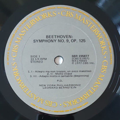 Ludwig van Beethoven - Leonard Bernstein, New York Philharmonic : Symphonies No.9 - Choral (LP, Album)