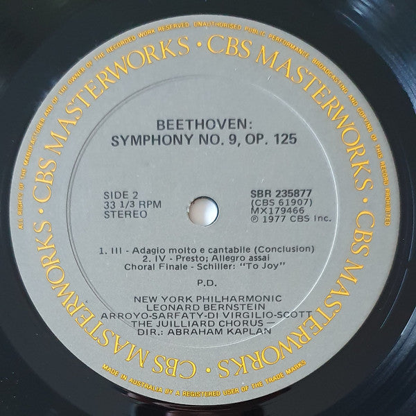 Ludwig van Beethoven - Leonard Bernstein, New York Philharmonic : Symphonies No.9 - Choral (LP, Album)