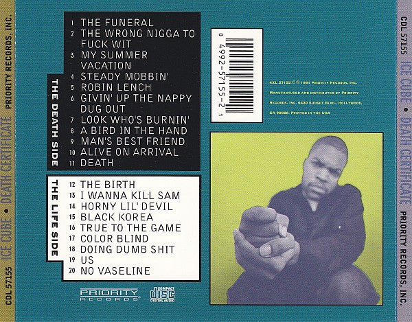 Ice Cube : Death Certificate (CD, Album)