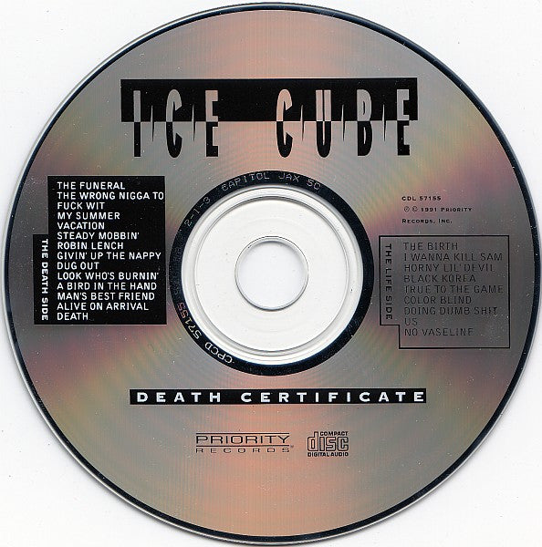 Ice Cube : Death Certificate (CD, Album)