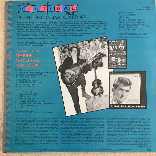 Warren Williams (6) : Teenage Love (LP, Comp)