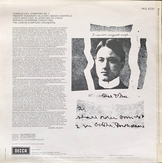 Ives* - London Symphony Orchestra, Bernard Herrmann : Symphony No. 2 (LP, Album)