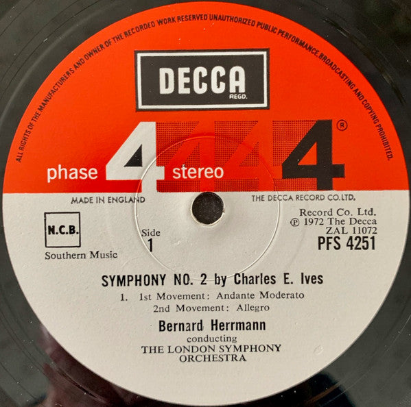 Ives* - London Symphony Orchestra, Bernard Herrmann : Symphony No. 2 (LP, Album)