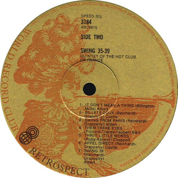 Quintette Du Hot Club De France : Swing '35-'39 (LP, Comp, Mono, Club)