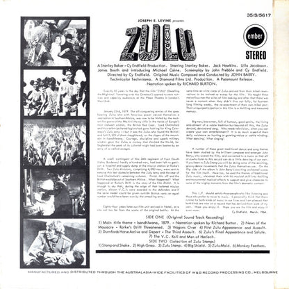 John Barry : Zulu (Original Motion Picture Sound Track & Other Themes) (LP, Comp)