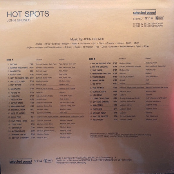 John Groves : Hot Spots (LP)