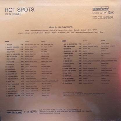 John Groves : Hot Spots (LP)