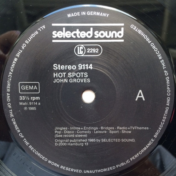 John Groves : Hot Spots (LP)