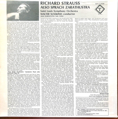 Strauss* / Saint Louis Symphony Orchestra / Walter Susskind : Also Sprach Zarathustra (LP, Album, Quad)