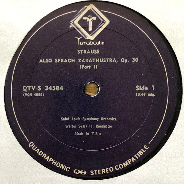 Strauss* / Saint Louis Symphony Orchestra / Walter Susskind : Also Sprach Zarathustra (LP, Album, Quad)