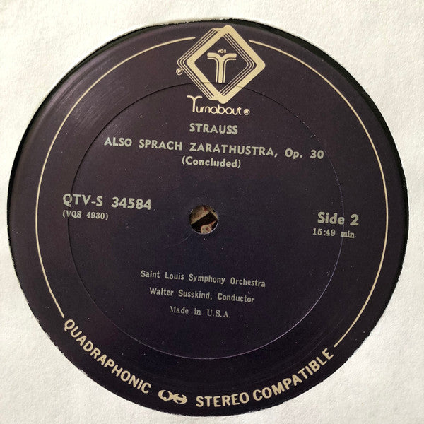 Strauss* / Saint Louis Symphony Orchestra / Walter Susskind : Also Sprach Zarathustra (LP, Album, Quad)