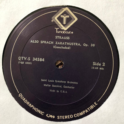 Strauss* / Saint Louis Symphony Orchestra / Walter Susskind : Also Sprach Zarathustra (LP, Album, Quad)